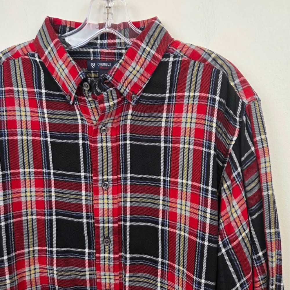 Cremieux Classics Mens XL Red Plaid Button Down Shirt Long Sleeve 100% Cotton‎